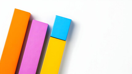 Colorful geometric shapes arranged in a vibrant and creative layout