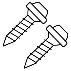Set of Silver Screws for Metal and Plastic Applications