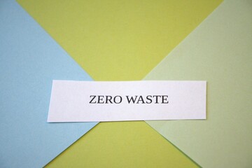Zero waste subtitle or text on paper with copy space.