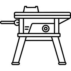 Industrial Woodworking Table with Support Stand