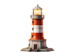      lighthouse isolated on white background PNG ,ai generated