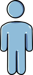 Hand drawn Bathroom elements doodle, Illustration of a simple male character in blue