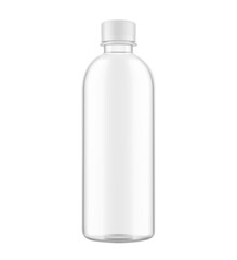Bottle with cap mockup. Vector illustration isolated on a white background. Ready for use in presentation, promo, advertising and more. EPS10.