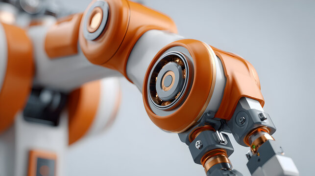The sleek and modern design of a robotic arm showcases innovation and precision. The arm is poised to perform tasks with impressive dexterity and efficiency.
