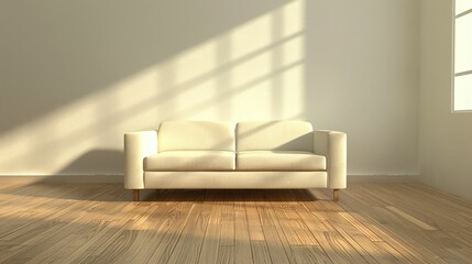 Canapé dans une salle vide, sofa et attente 