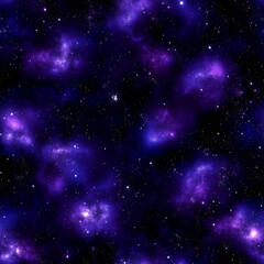 A Seamless Cosmic Pattern Featuring a Variety of Celestial Elements, Including Stars, Planets, and Nebulae, Set Against... with Professional Detail