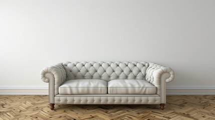 Canapé en cuir dans une salle vide, sofa et attente 