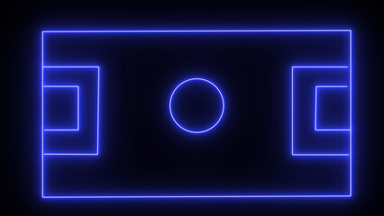 Football field icon video animation on the black background.
