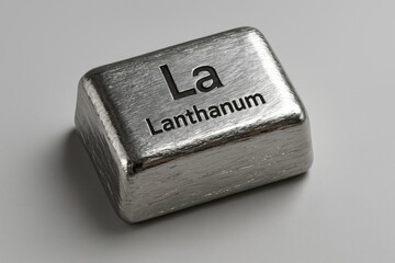 Close-Up Macro Photograph of Pure Lanthanum Metal Surface