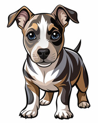 Fototapeta premium baby dog realistic design and bold line black , white background ,full color