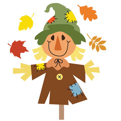 Cute  scarecrow   vector cartoon illustration