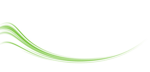 Green glowing light trail vector . Green line effect, winding green path, wave , curved energy vortex, futuristic background on a transparent PNG background	