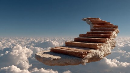 Wooden Steps to Heaven: Cloudscape Staircase