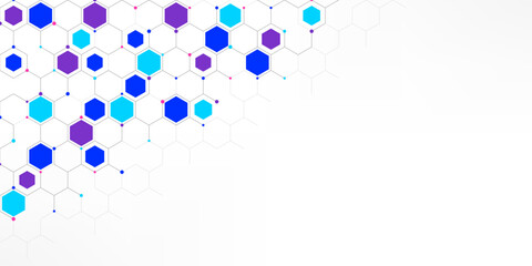 Graphic design element with abstract geometric background of simple hexagon pattern