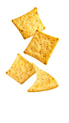 Falling delicious nachos with transparent background