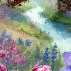 Various oil paintings, flowers, roses, peonies, flowers, birds, hens, countryside, plum blossoms, deer, plum blossom scenery, swans, streams