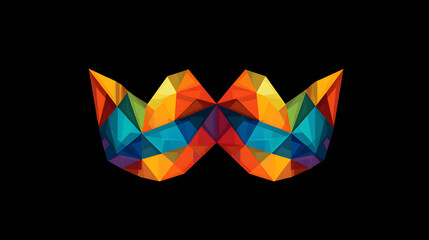 Abstract geometric mustache design with sharp shapes and bright colors for movember