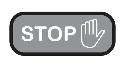 stop sign icon, stop button on black