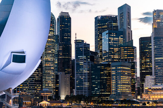 Skyscraper skyline Marina Bay, Singapore