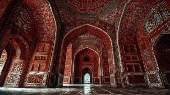 Stunning photo of taj mahal interior in agra.