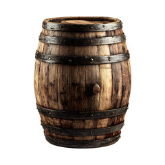 Obraz premium Aged Oak Wine Barrel Rustic Texture and Design against transparent background