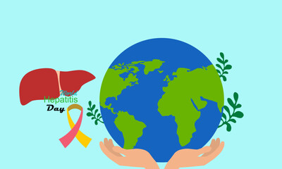 World Hepatitis Da Blue Background