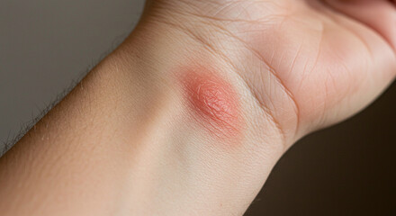 Fototapeta premium Skin irritation on wrist showing redness and inflammation 