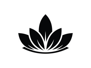 Lotus flower silhouette vector, perfect for health logos, spa brands, yoga studios and minimalist design projects.