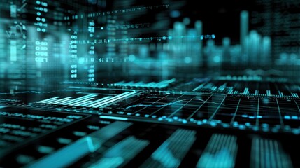 Abstract digital display graph data visualization