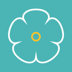 Flower icon. Retro spring summer white flower icon design. Camomile icon set. Cute round flower plant collection isolated on white background.