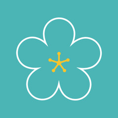 Flower icon. Retro spring summer white flower icon design. Camomile icon set. Cute round flower plant collection isolated on white background.