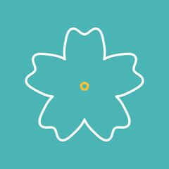 Flower icon. Retro spring summer white flower icon design. Camomile icon set. Cute round flower plant collection isolated on white background.