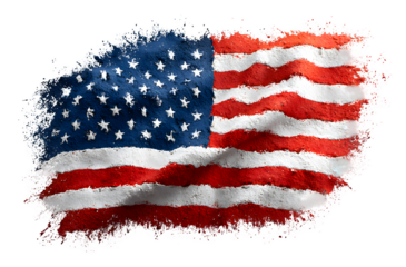 Grunge style American flag with faded edges