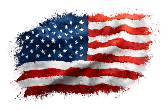 Grunge style American flag with faded edges