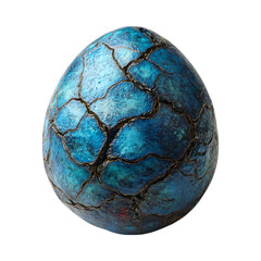 Stunning Teal Cracked Egg Artistic Gemstone Texture against transparent background
