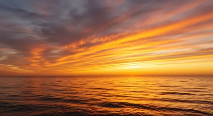 Fototapeta premium sunset over the ocean, warm colors, peaceful vibe