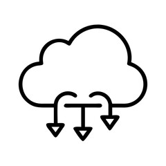 Cloud data download symbol, representing the transfer of information from cloud storage