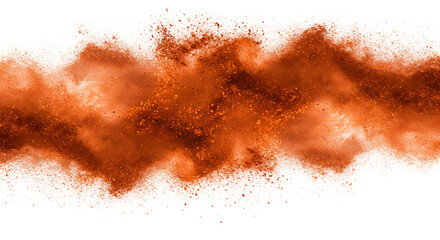 Abstract Orange Dust Explosion on Black Background Creating a Dynamic and Energetic Visual Effect for Creative Projects