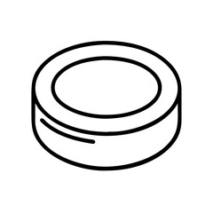 Minimalist illustration of a hockey puck isolated on white backdrop