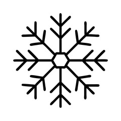 Simple Black and White Snowflake Outline Drawing for Winter Season Design