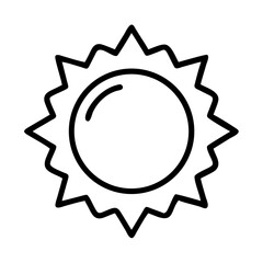 Simple sun icon with a circular body and jagged solar flares
