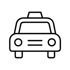 Vector icon of a taxi cab viewed from the front perspective