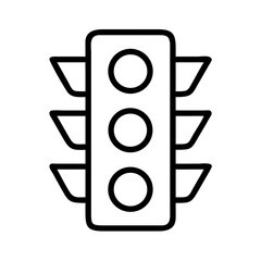 Simple Black and White Traffic Light Icon with Left and Right Arrows