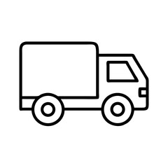 Delivery truck icon, simple outline illustration of transportation vehicle isolated