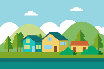landscape with houses
