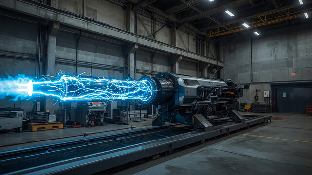 Electromagnetic Railgun Prototype on Test Platform