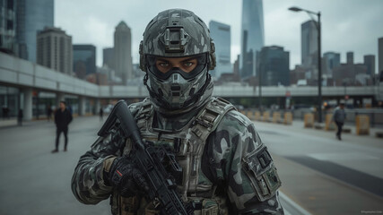 Next Gen Urban Camouflage Helmeted Operative