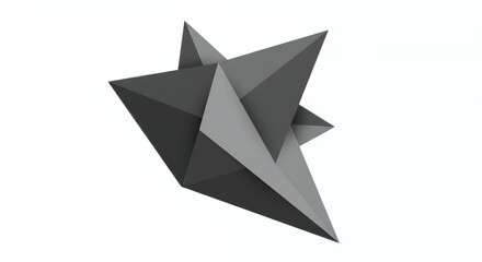 Fototapeta premium Abstract Gray Geometric Star: A 3D Polygonal Form