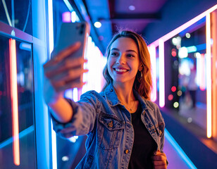 Trendy Girl Posing for Social Media