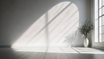  Minimal abstract light gray background for product presentation. Soft shadow and light from 